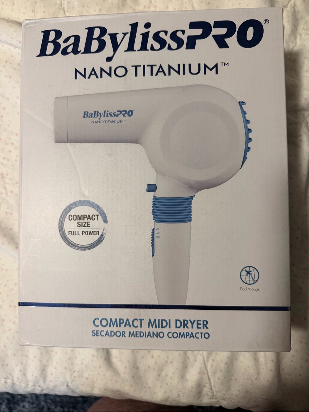 BaBylissPRO Compact Midi Hair Dryer - White & Blue